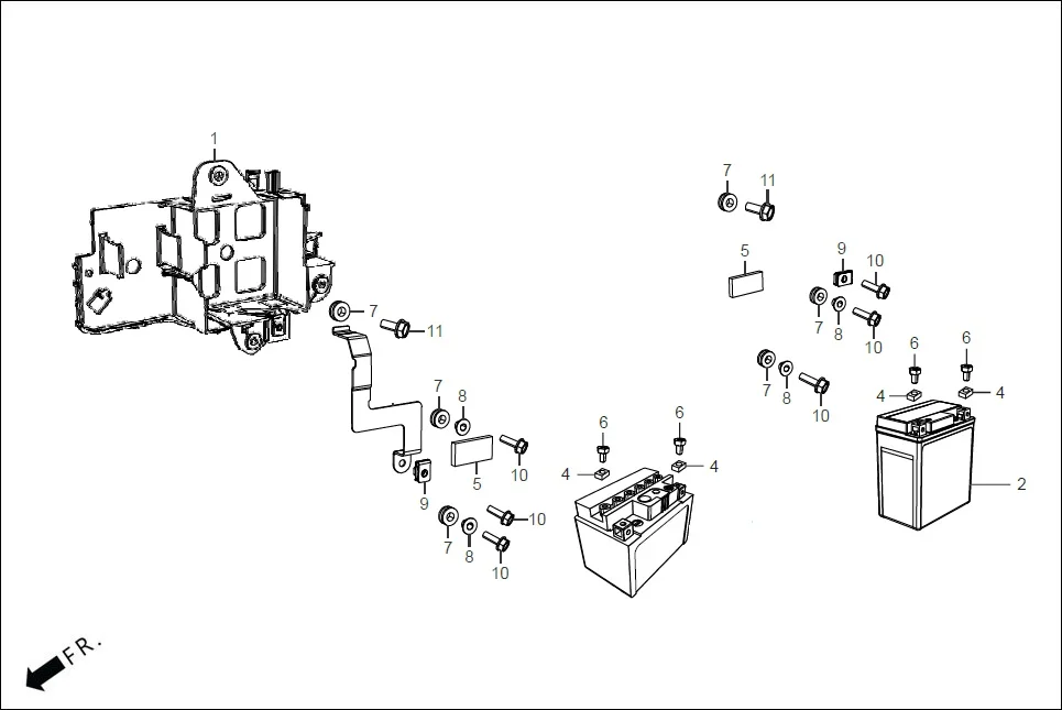 F-25A_CON BATTERY ASSY. diagram showing 83543-RAA-000