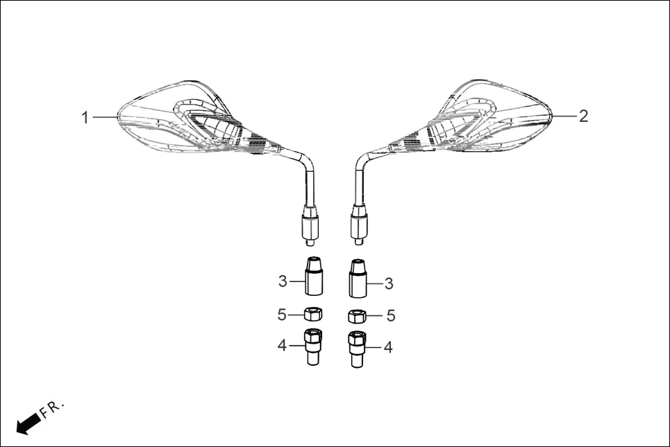 F-3A MIRROR ASSY. diagram showing 90003-MY5-720