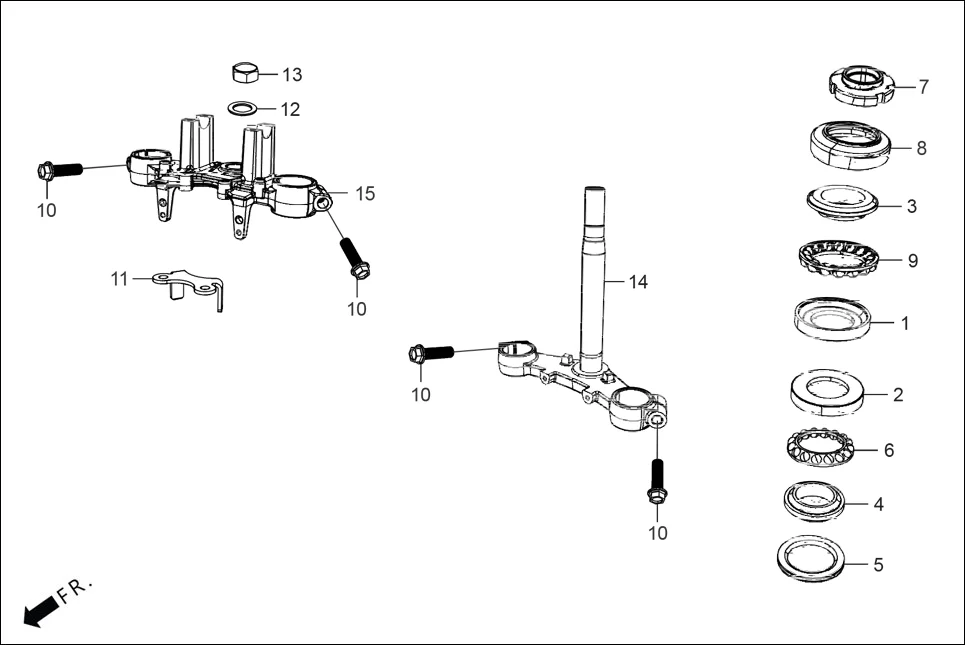 F-5 STEERING STEM diagram showing 35106-KTC-900