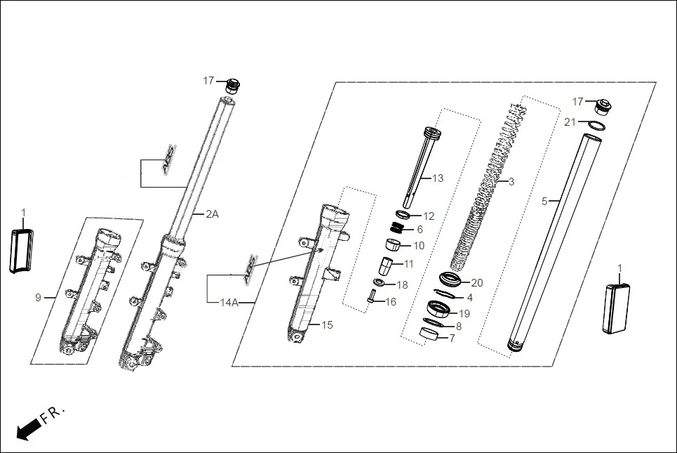 F-7_CBS FRONT FORK diagram showing 33741-AAS-001