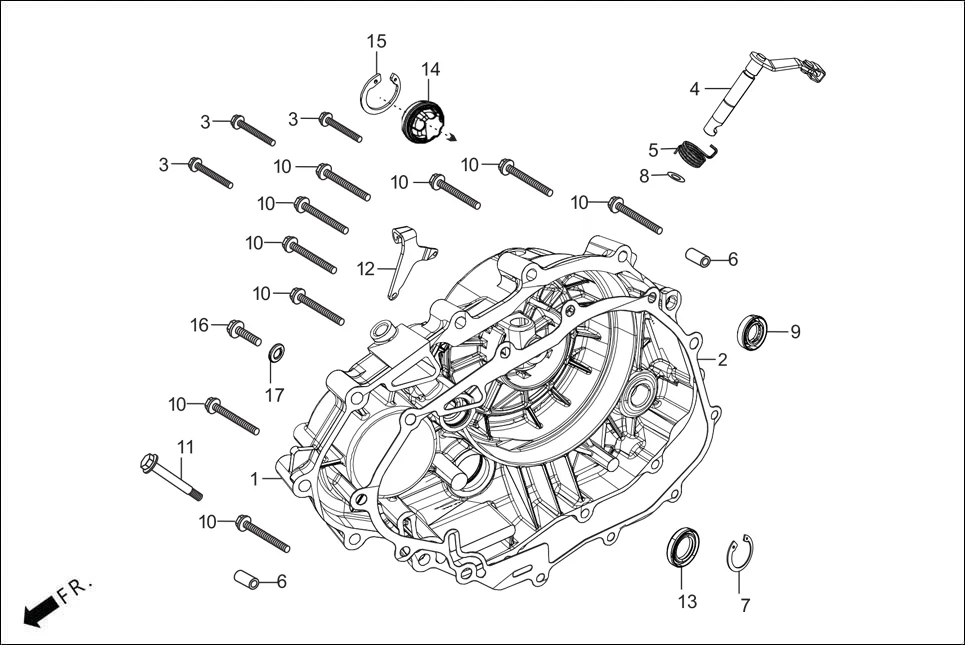 E-5 RIGHT CRANKCASE COVER
