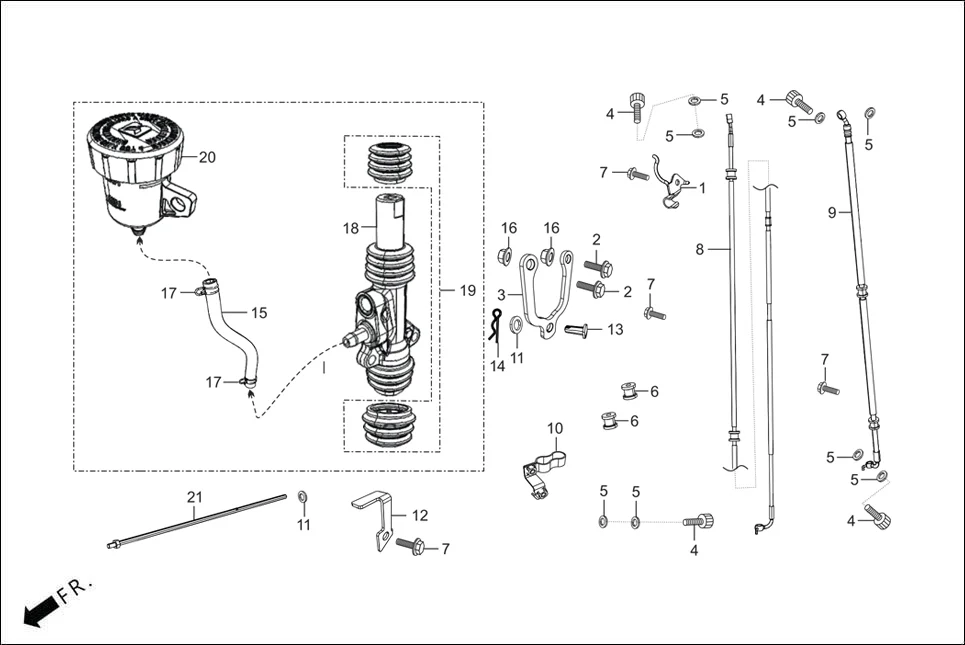 F-10A-CBS ACTUATOR ASSY. (CBS) assembly diagram for Hero XTREME 125R OBD II(Apr., 2025)