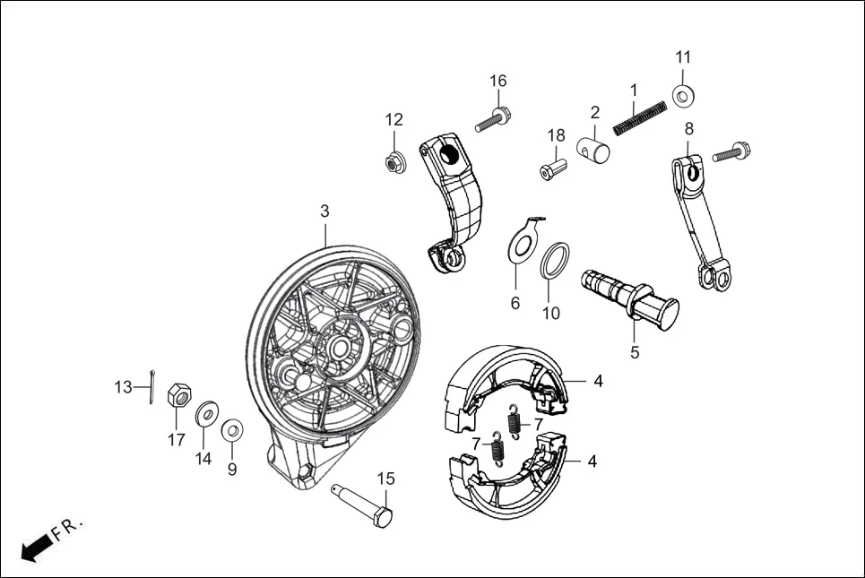 F-10 REAR BRAKE PANEL diagram showing 94001-08000-0S