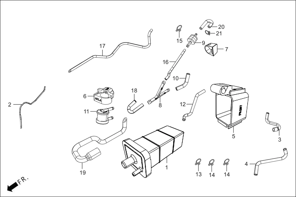 F-13A CANISTER ASSY assembly diagram for Hero XTREME 125R OBD II(Apr., 2025)