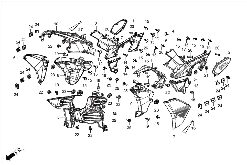 F-14 SIDE COVER diagram showing 96600-06025-00