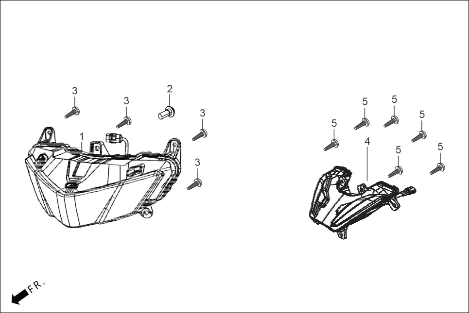 F-1 HEAD LIGHT assembly diagram for Hero XTREME 125R OBD II(Apr., 2025)