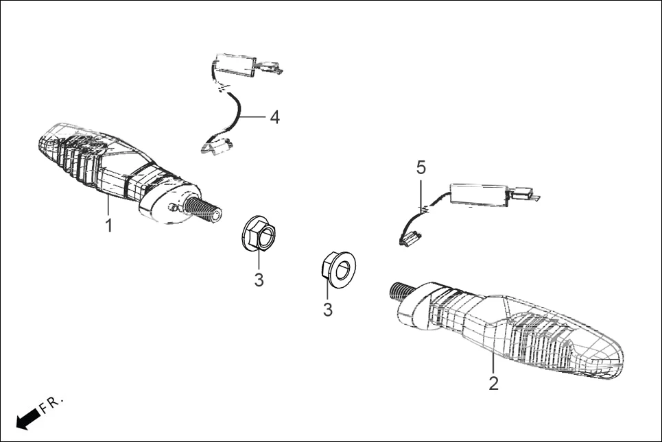 F-22A REAR WINKER assembly diagram for Hero XTREME 125R OBD II(Apr., 2025)