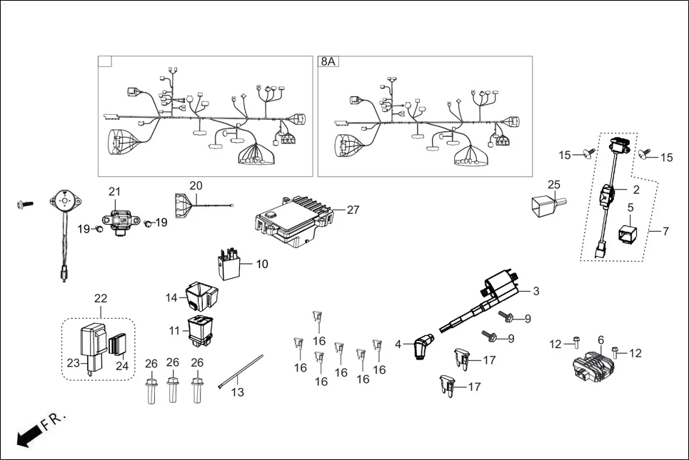 F-24-CBS WIRE HARNESS assembly diagram for Hero XTREME 125R OBD II(Apr., 2025)