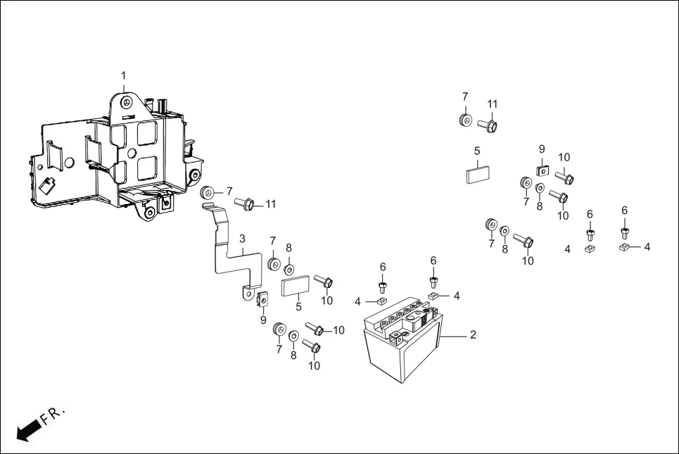 F-25A BATTERY ASSY. assembly diagram for Hero XTREME 125R OBD II(Apr., 2025)