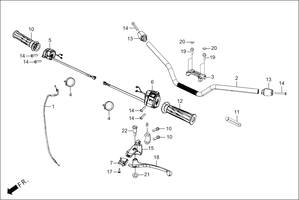 F-3B HANDLE &amp; HNDL COVER (HANDLE LEVER / SWITCH/ (CABLES) assembly diagram for Hero XTREME 125R OBD II(Apr., 2025)