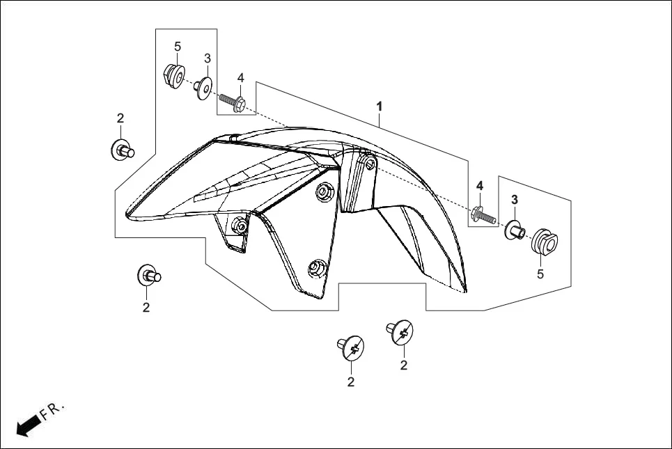 F-6 FRONT FENDER assembly diagram for Hero XTREME 125R OBD II(Apr., 2025)