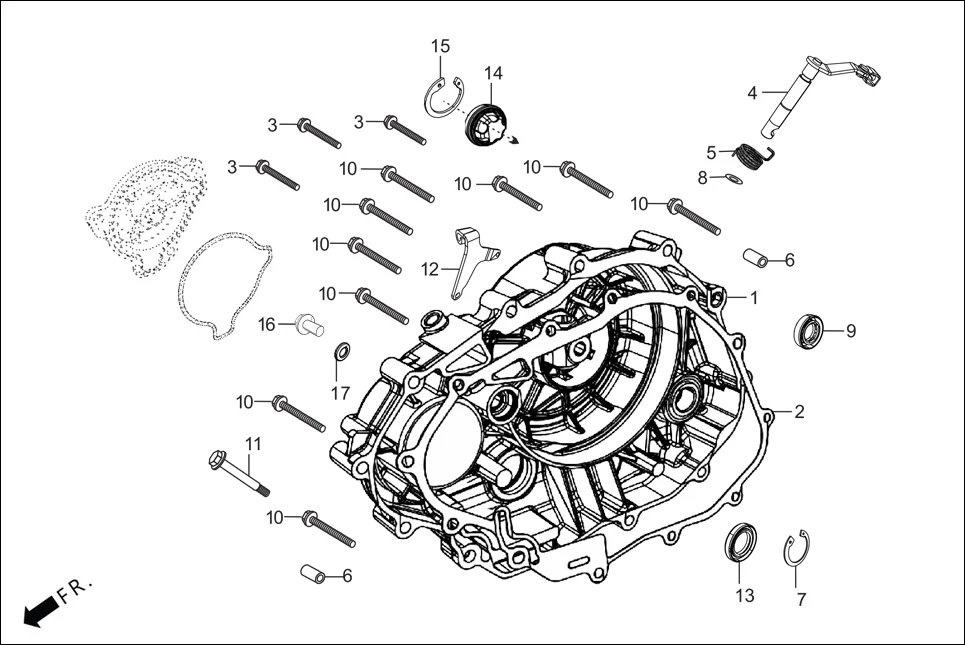 E-5 RIGHT CRANKCASE COVER