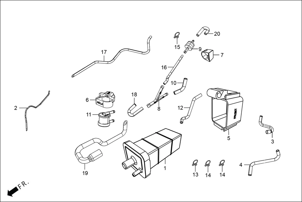 F-13A CANISTER ASSY assembly diagram for Hero XTREME 125 XTEC2(Oct.,2025)