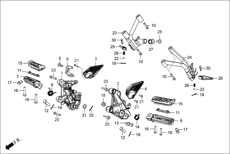 F-17 STEP ASSY./PILLION STEP. diagram showing 28333-300-000