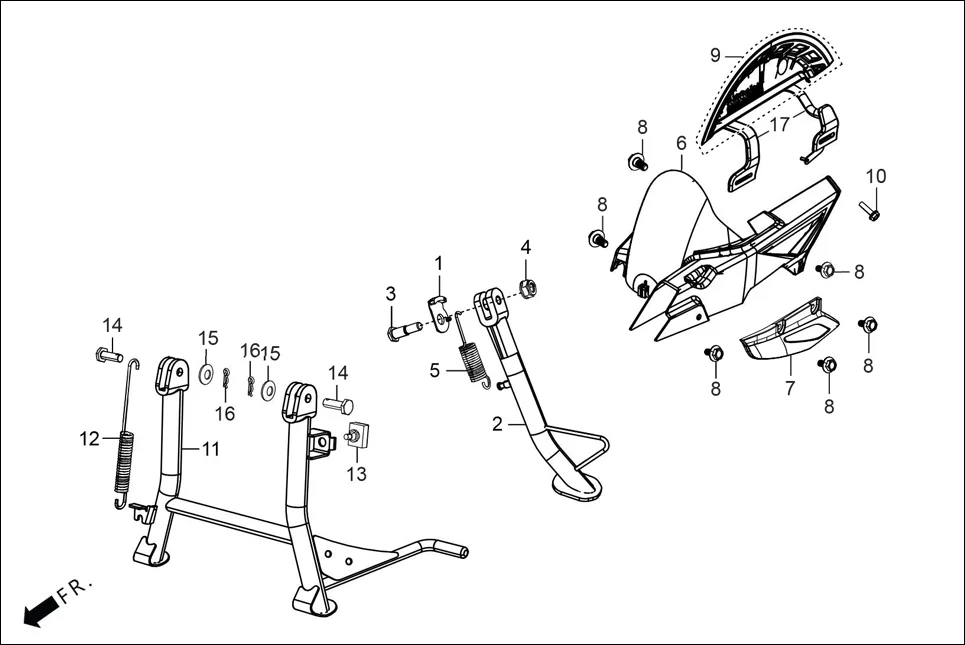 F-19A CHAIN CASE &amp; STAND diagram showing 51104-ACL-0000-20