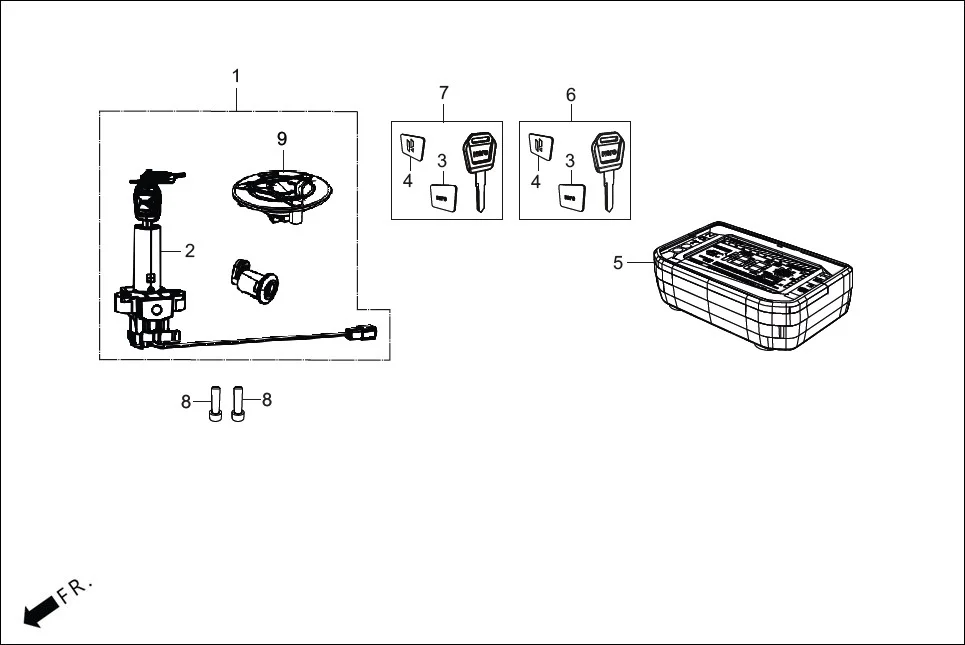 F-2-LCD SPEEDOMETER/CABLE/KEY SET assembly diagram for Hero XTREME 125 XTEC2(Oct.,2025)