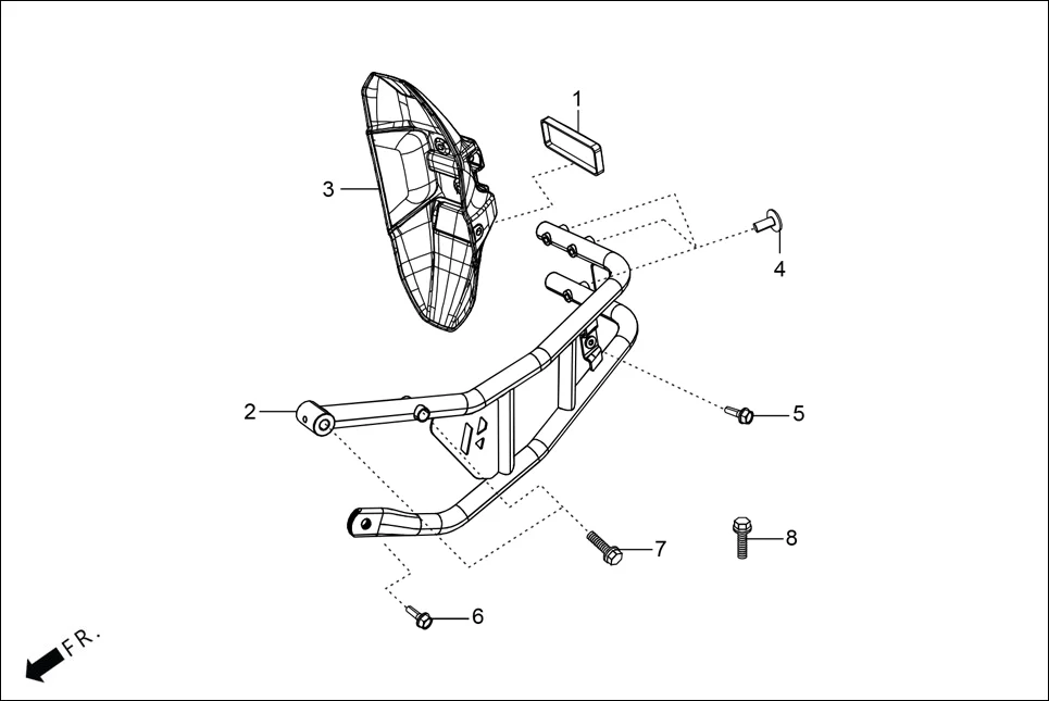 F-21B REAR HUGGER FENDER assembly diagram for Hero XTREME 125 XTEC2(Oct.,2025)