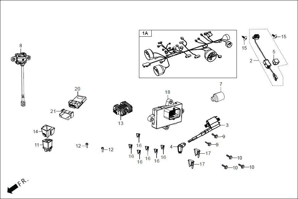 F-24-TFT WIRE HARNESS diagram showing ADJSA7F000000G