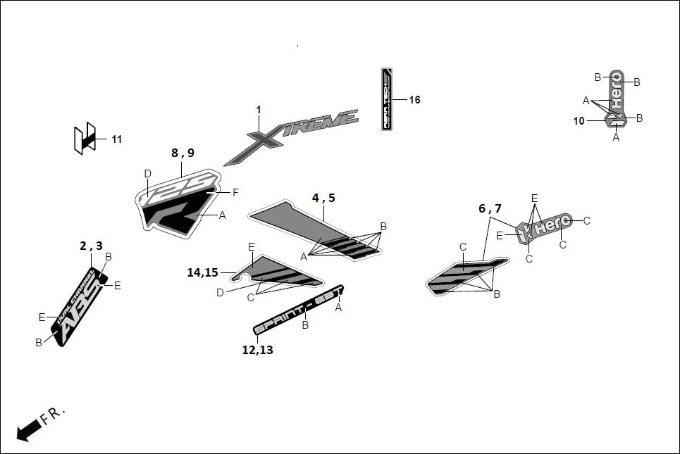F-27-LCD STRIPES/MARKS diagram showing ADJSS6B000000G