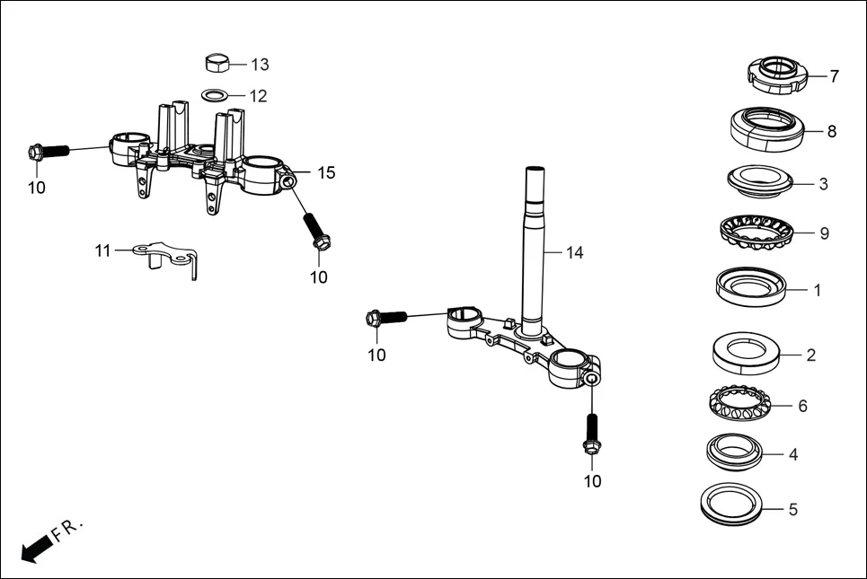 F-5 STEERING STEM diagram showing 53212-200-000