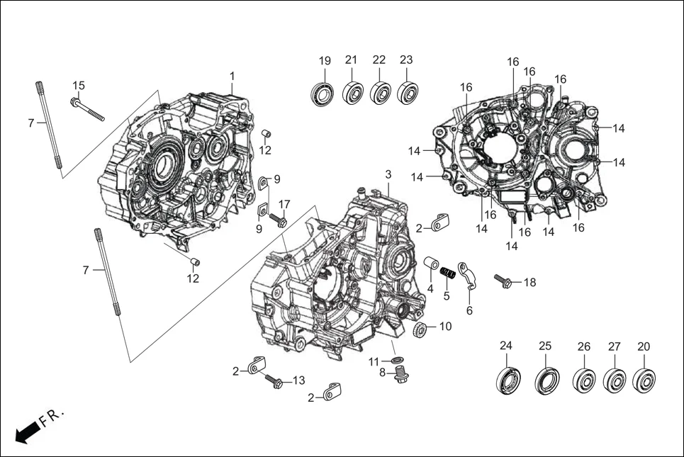 E-3B-DISC CRANK CASE &amp; COVER(CRANK CASE)