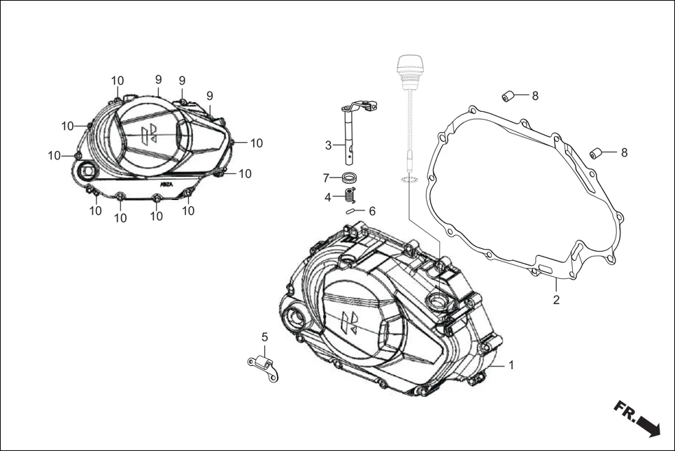 E-3 CRANK CASE &amp; COVER(RIGHT CRANK CASE COVER)