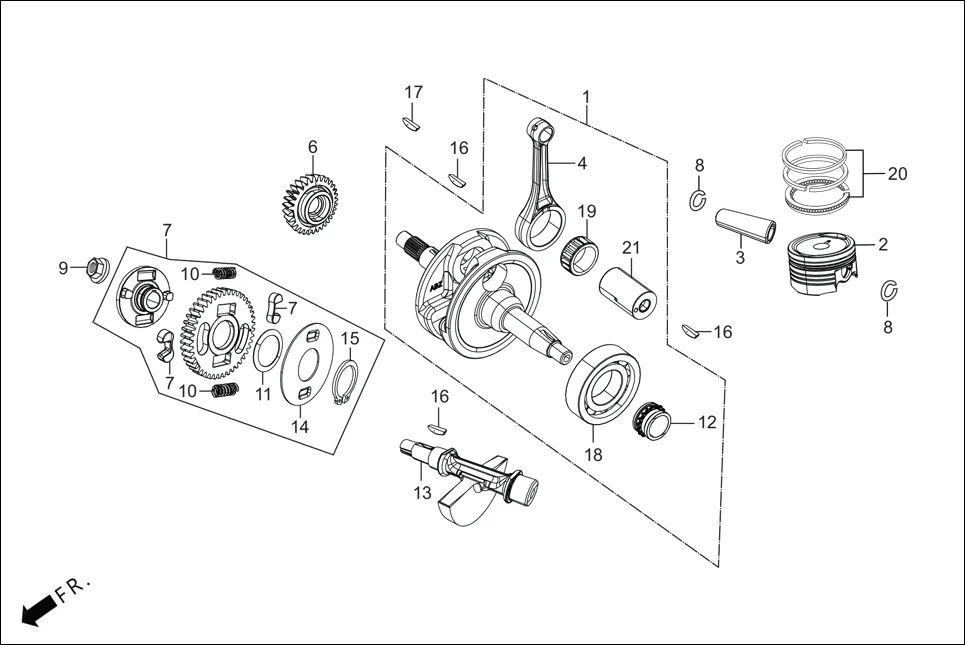 E-7 CRANK SHAFT(CRANK SHAFT / PISTON)