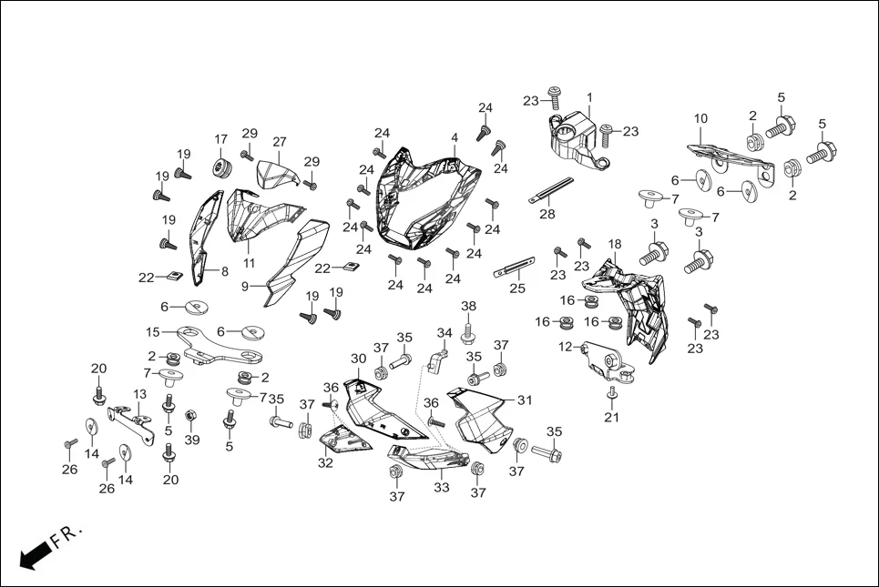 F-1A FAIRING(FR. VISOR/COWL/STAY) diagram showing 94591-27000