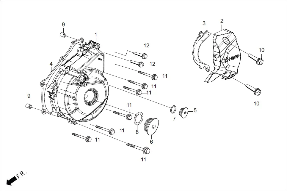 E-3A CRANK CASE &amp; COVER (LEFT CRANK CASE COVER)