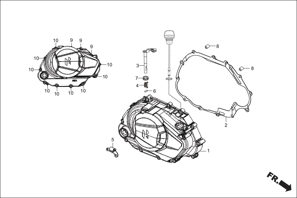 E-3 CRANK CASE &amp; COVER (RIGHT CRANK CASE COVER)