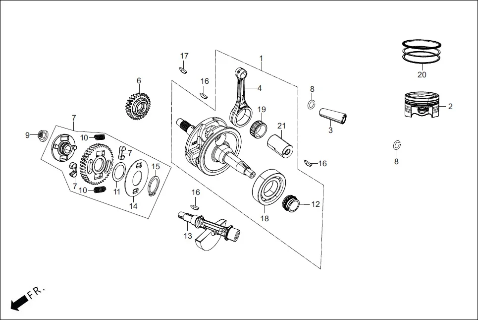 E-7 CRANK SHAFT (CRANK SHAFT / PISTON)