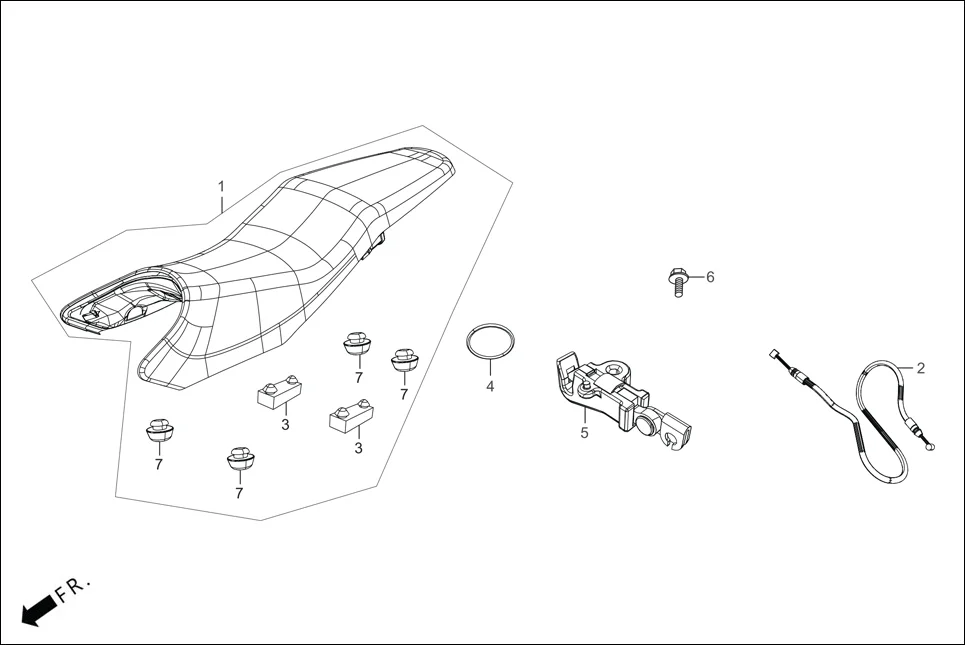 F-10 SEAT ASSY. assembly diagram for Hero XTREME 160R(JULY,2025)