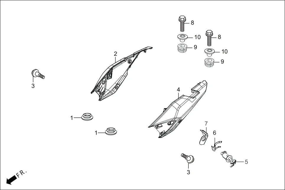 F-12 SIDE COVER assembly diagram for Hero XTREME 160R(JULY,2025)