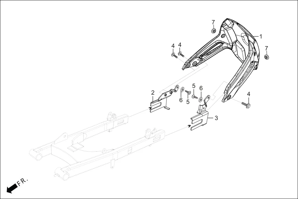 F-20A REAR HUGGER FENDER assembly diagram for Hero XTREME 160R(JULY,2025)