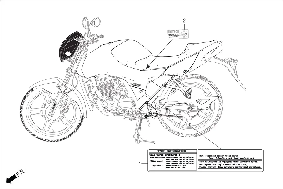F-30 CAUTION LABEL assembly diagram for Hero XTREME 160R(JULY,2025)