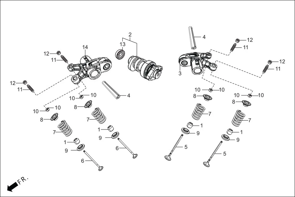 E-1C CYLN. &amp; CYLN HEAD(CAM SHAFT / VALVE)