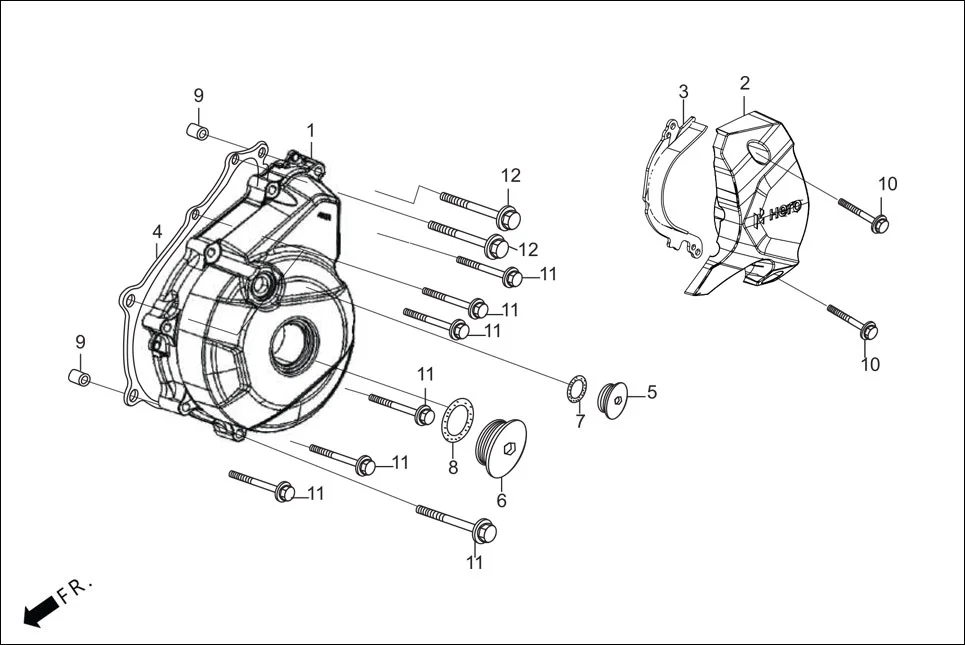 E-3A CRANK CASE &amp; COVER(LEFT CRANK CASE COVER)
