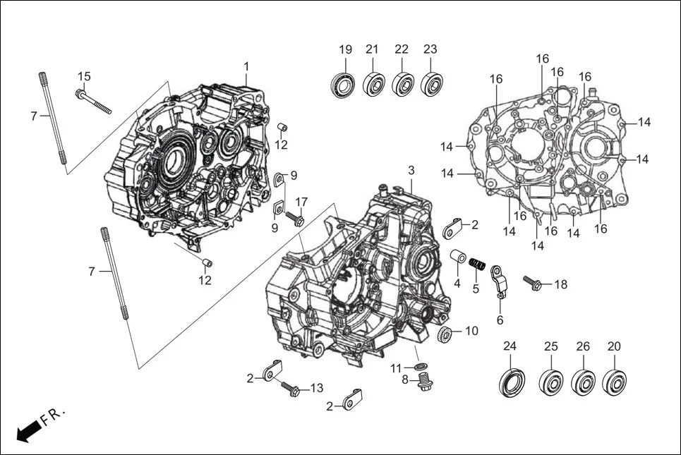 E-3B CRANK CASE &amp; COVER(CRANK CASE)