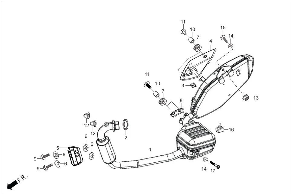 F-14 MUFFLER diagram showing 18345-MBT-610