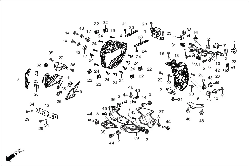 F-1A_CONNECT FAIRING(FR. VISOR/COWL/STAY) diagram showing 93903-34210