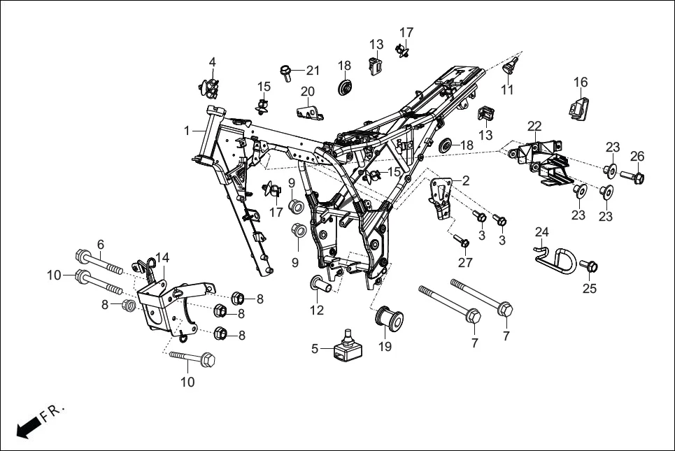 F-25_CONNECT FRAME BODY diagram showing 95701-06012-00