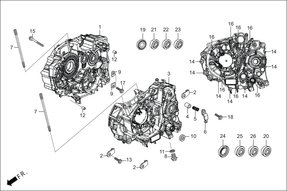 E-3B CRANK CASE &amp; COVER(CRANK CASE)