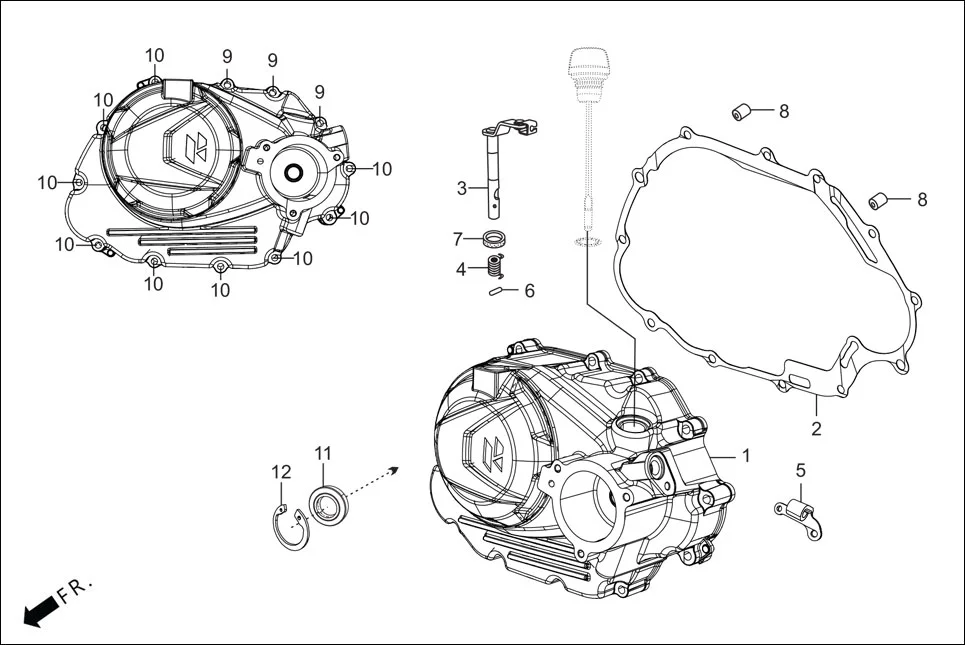 E-3 CRANK CASE &amp; COVER(RIGHT CRANK CASE COVER)