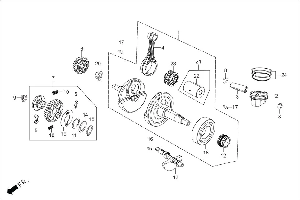 E-7 CRANK SHAFT(CRANK SHAFT / PISTON)