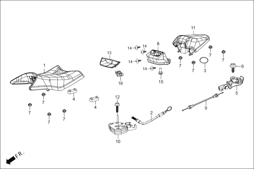 F-10 SEAT ASSY. assembly diagram for Hero XTREME 160 4V PREMIUM(August,2023)