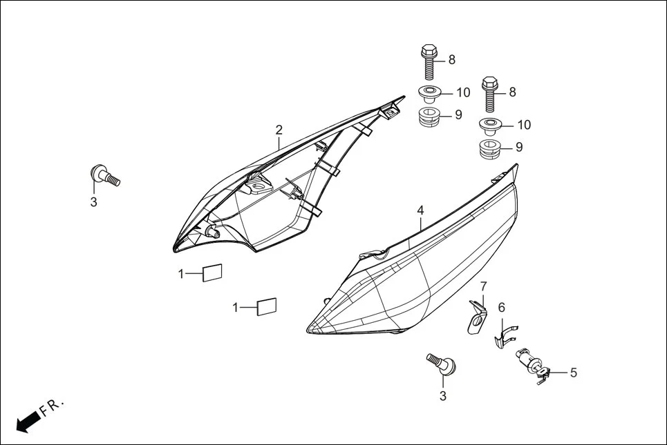 F-12 SIDE COVER assembly diagram for Hero XTREME 160 4V PREMIUM(August,2023)