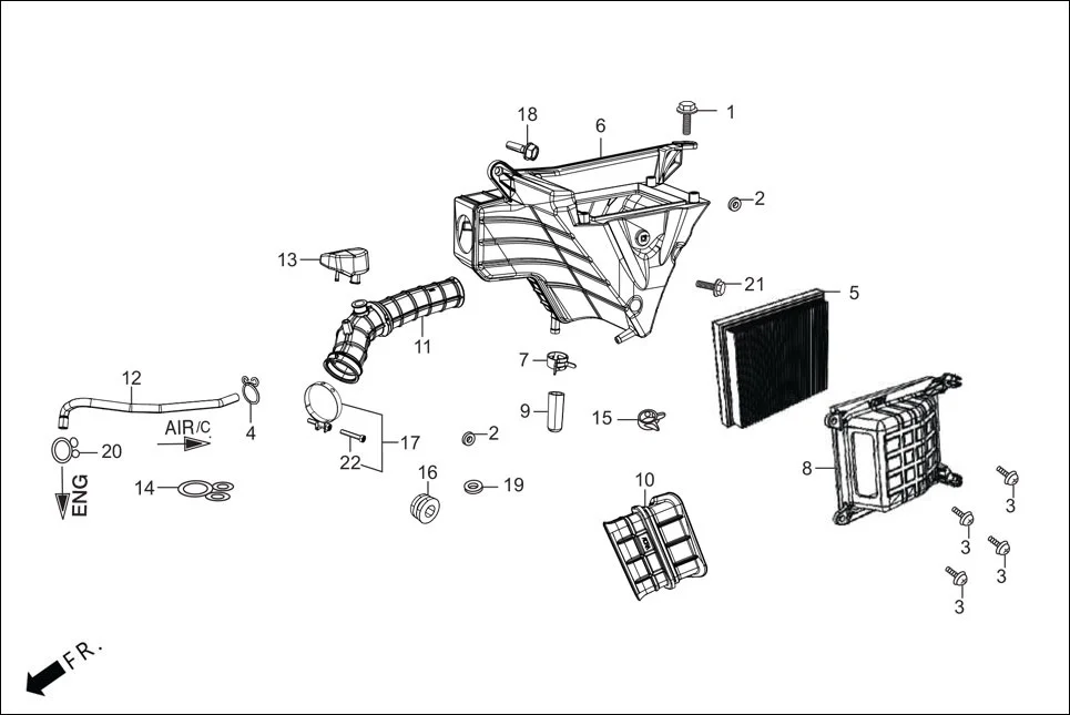F-13 AIR CLEANER assembly diagram for Hero XTREME 160 4V PREMIUM(August,2023)