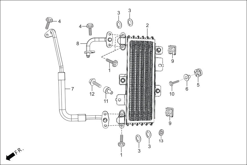 F-1B OIL COOLER ASSY. assembly diagram for Hero XTREME 160 4V PREMIUM(August,2023)