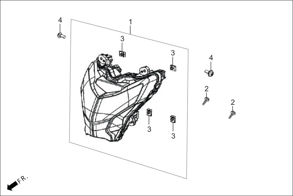 F-1 HEAD LIGHT assembly diagram for Hero XTREME 160 4V PREMIUM(August,2023)