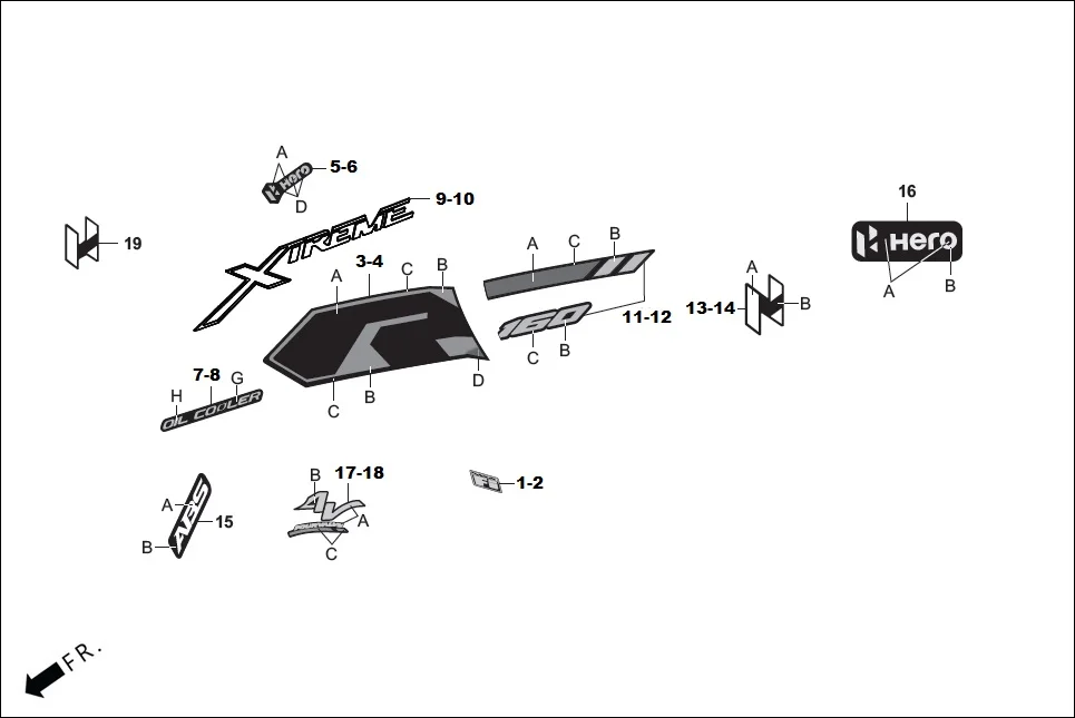 F-27 STRIPE/ MARKS diagram showing 86886-ACR-300R